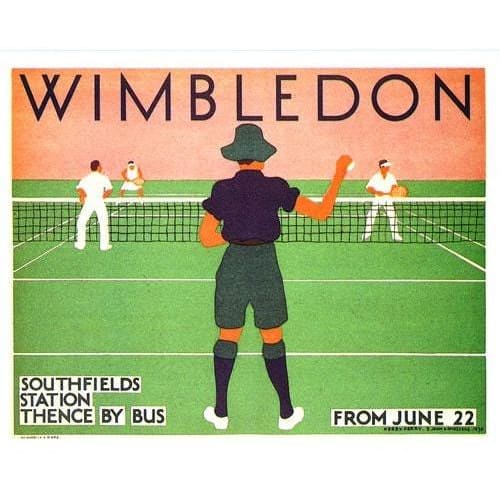 1930 Wimbledon Tennis Championships Poster A3/A2/A1 Print Vintage