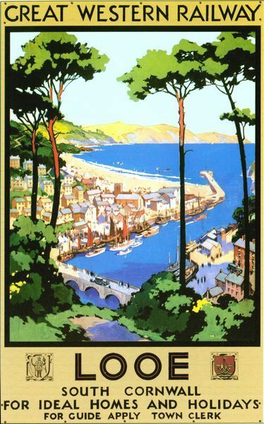 thumbnail image 2 of Vintage GWR Looe Cornwall Railway Poster – A3/A2/A1 Print, UK Made 2 of 6