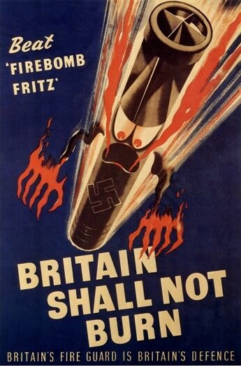 WWII BRITISH FIRE GUARD DEFENCE AD CAMPAIGN A3/A2 POSTER REPRINT ...