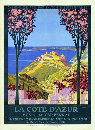 Affiche Vintage Côte D'Azur – Poster Rétro 45x60cm – Qualité HD