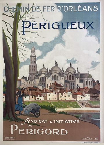 QRTY Périgord Poster de voyage vintage sur toile Motif