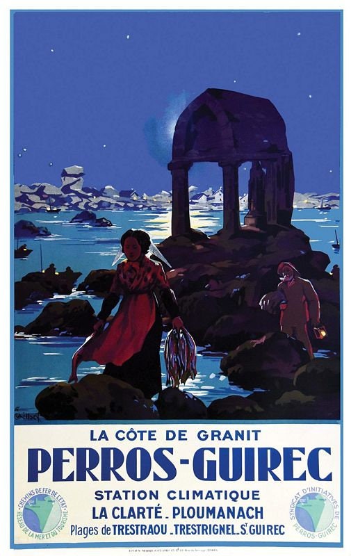 Tirage Citrate Vintage Des Côtes D'Armor, Perros-Guirec - Bretagne, Circa 1898, Format 9x9 Cm