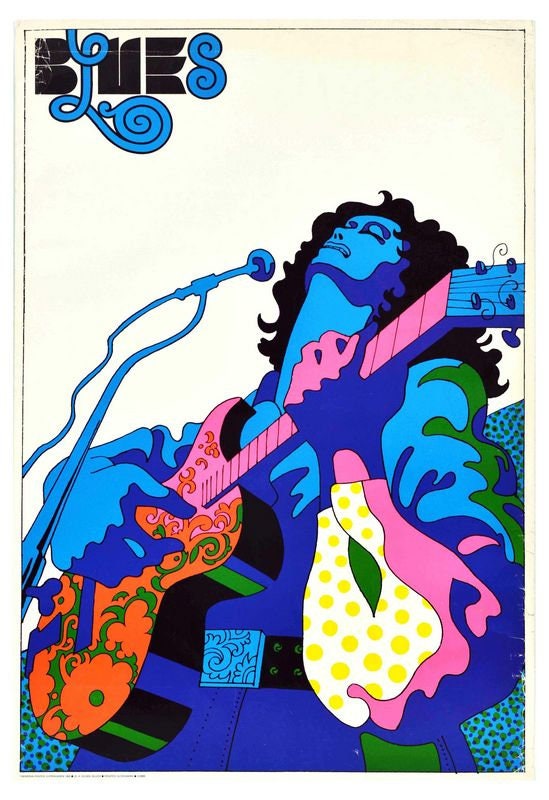 Vintage The Blues Music Poster Print A3/A4 Vintage Poster Shop UK