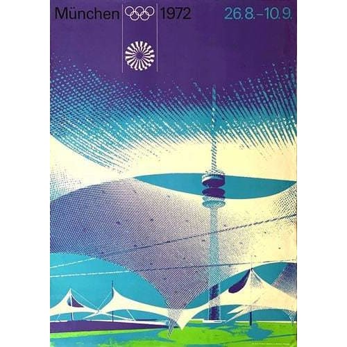 Vintage 1972 Munich Olympic Games Poster A3/A4 Print Vintage