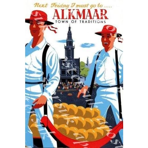 Vintage Alkmaar Netherlands Tourism Poster Print A3 Vintage Vintage