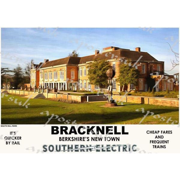 Vintage Style Railway Poster Bracknell Berkshire A3/A2 Print Vintage Poster Shop UK