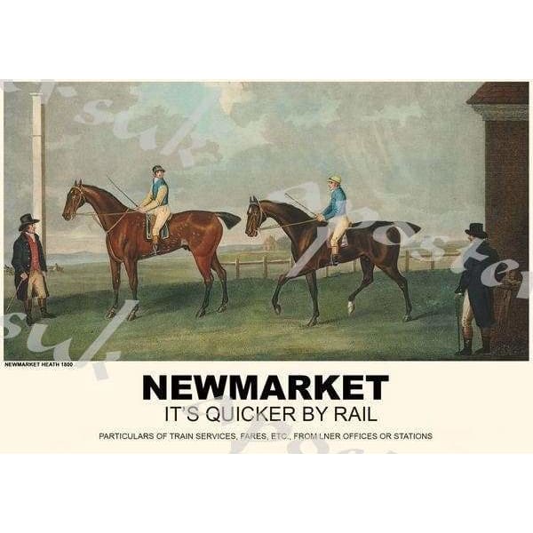 Vintage Style Railway Poster Newmarket A3/A2 Print Vintage Vintage