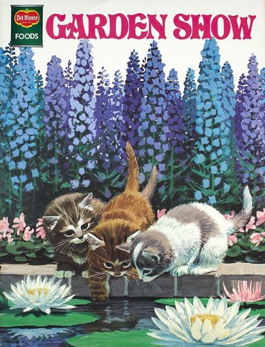 Vintage Cute Del Monte Garden Show Kittens Advertisement Poster A3/A4