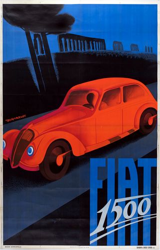 Vintage Fiat 1500 Motor Car Advertisement Poster A3/A4