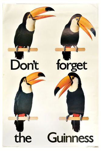 Vintage Don't Forget The Guinness Toucans Advertisement Poster A3/A4