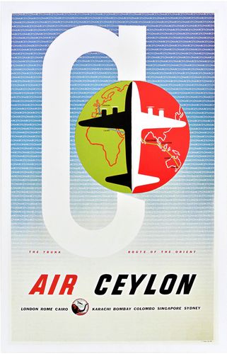 Vintage Air Ceylon Flights To Sri Lanka Poster A3/A4