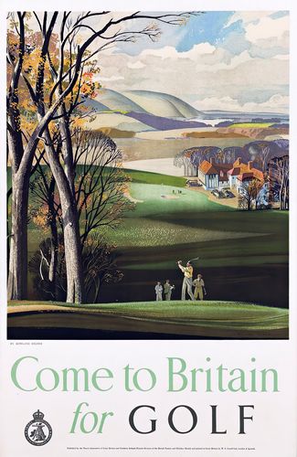 Vintage Play Golf In Britain Tourism Poster Reprint A3/A4