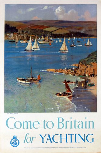Vintage Go Yachting In Britain Tourism Poster Reprint A3/A4