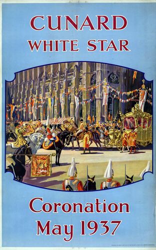 Vintage Cunard 1937 Commemorative Poster Coronation George VI Reprint A3/A4