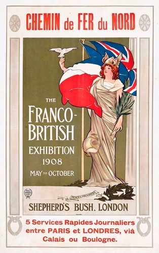 Vintage 1908 Franco British Exhibition Poster Reprint A3/A4