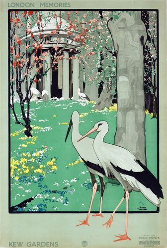 Vintage 1918 Kew Gardens London Poster Reprint A3/A4