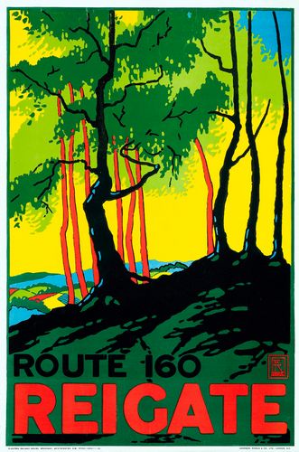 Vintage Local Transport to Reigate Surrey Poster Reprint A3/A4