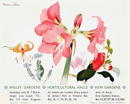 Vintage Local Transport Wisley Gardens Poster Reprint A3/A4