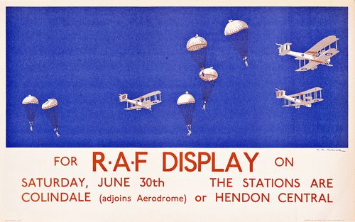 Vintage 1928 RAF Colindale Hendon Air Display Poster Reprint A3/A4