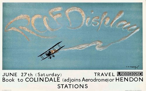 Vintage 1925 RAF Colindale Hendon Air Display Poster Reprint A3/A4