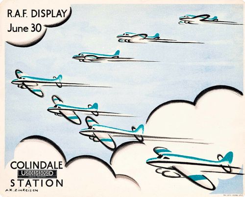 Vintage 1934 RAF Colindale Hendon Air Display Poster Reprint A3/A4