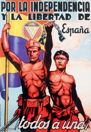 Vintage Spanish Civil War Spanish Independence Poster Reprint A3/A4