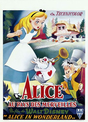 Vintage French Alice In Wonderland Movie Poster Reprint A3/A4