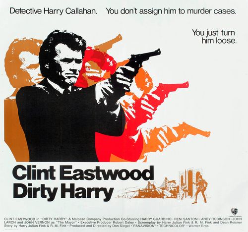 Vintage Dirty Harry Movie Poster Reprint A3/A4
