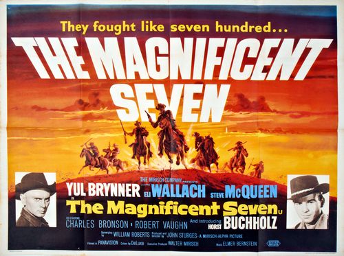 Vintage The Magnificent Seven Movie Poster Reprint A3/A4