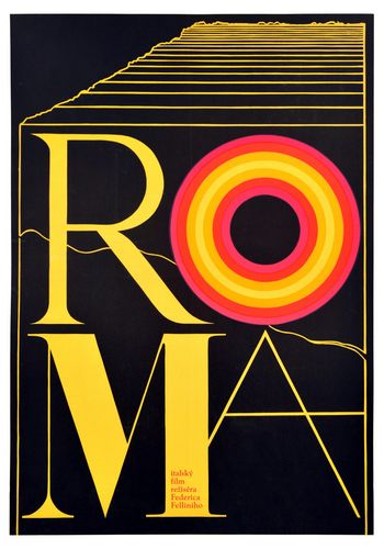 Vintage Roma Fellini Movie Poster Reprint A3/A4