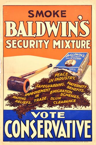 Vintage 1920's Conservative Party Baldwin British Election Poster Reprint A3/A4