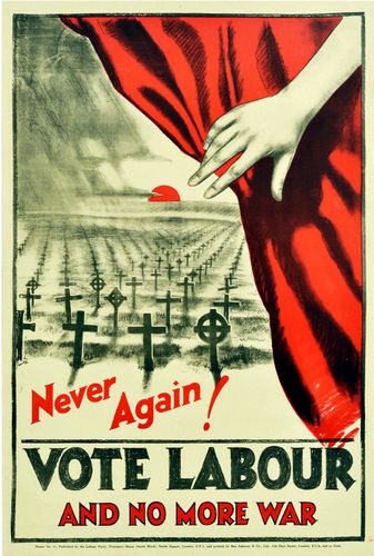 Vintage 1920's Labour Party No More War Poster Reprint A3/A4