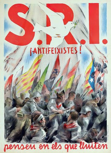 Vintage Spanish Civil War Anti Fascist Movement Poster Reprint A3/A4