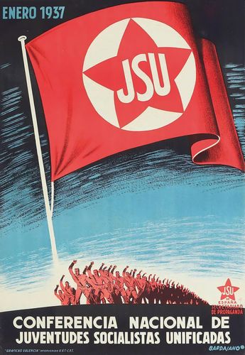 Vintage Spanish Civil War Spanish Socialist Party Poster Reprint A3/A4
