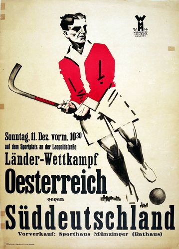 Vintage Austria vs Germany Hockey Poster Reprint A3/A4