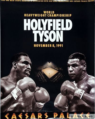 Vintage Evander Holyfield Mike Tyson Boxing Poster Reprint A3/A4