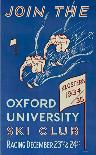 Vintage Oxford University Ski Club Poster Reprint A3/A4