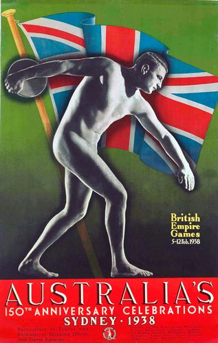 Vintage 1938 British Empire Games Sydney Australia Poster Reprint A3/A4