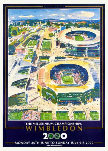 Vintage 2000 Wimbledon Tennis Championships Poster Reprint A3/A4