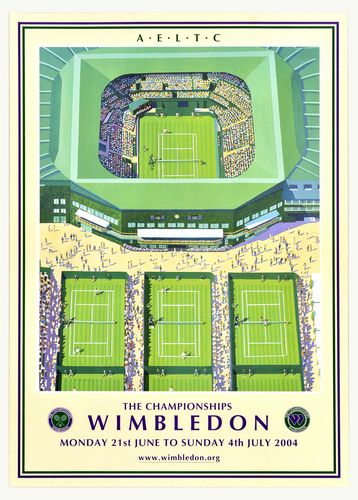 Vintage 2004 Wimbledon Tennis Championships Poster Reprint A3/A4