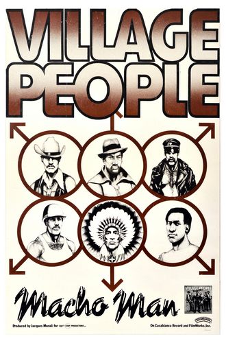 Vintage Village People Macho Man Music Promo Poster Reprint A3/A4