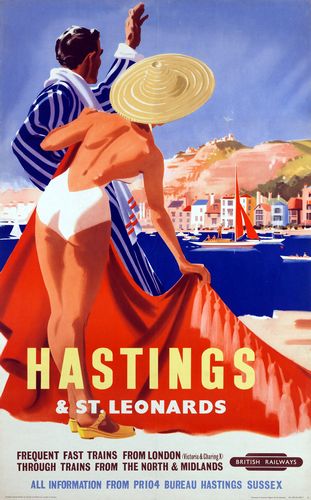 Vintage British Rail 1950's Hastings Railway Poster Reprint A3/A4