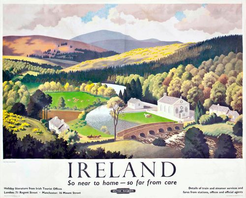 Vintage British Rail Ireland So Near To Home Railway Poster Reprint A3/A4