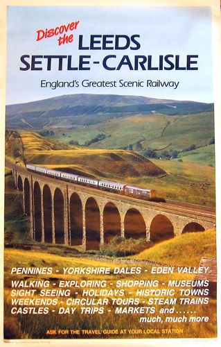 Vintage British Rail Leeds Settle Carlisle Railway Poster Reprint A3/A4