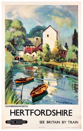 Vintage British Rail Sawbridgenorth Hertfordshire Railway Poster Reprint A3/A4