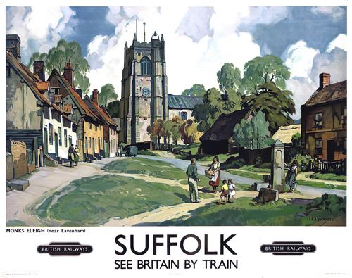 Vintage British Rail Monks Eleigh Suffolk Railway Poster Reprint A3/A4