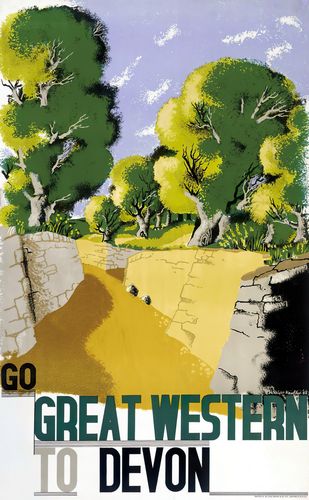 Vintage Great Western Railway To Devon Railway Poster Reprint A3/A4