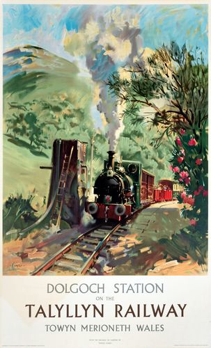 Vintage LMS Dolgoch Station Merioneth Wales Railway Poster Reprint A3/A4