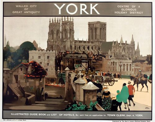 Vintage LNER York City of Great Antiquity Railway Poster Reprint A3/A4