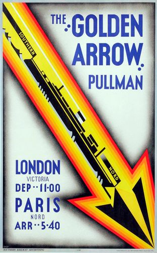 Vintage Southern Railway Golden Arrow Pullman Railway Poster Reprint A3/A4